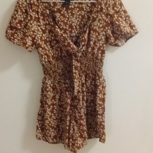 Streetwear Society Brown Tan Wrap Blouse